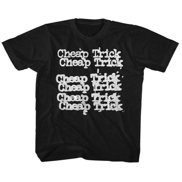 Cheap Trick Stacked Logo Black Childrens T-Shirt - Picture 1 of 4
